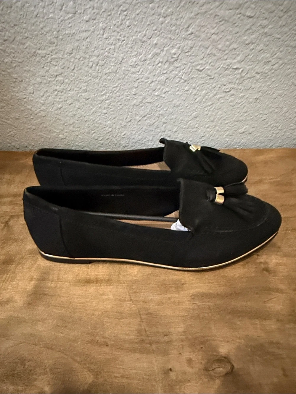 London Rag Women's Black Tassel Loafers size 9